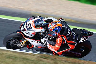 Marco Melandri 2014 auf der Werks-Aprilia