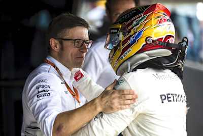 Pete Bonnington und Lewis Hamilton