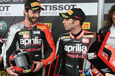 Ein Bild aus besseren Zeiten: Sylvain Guintoli (li.) und Marco Melandri