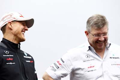 Schumi startet gut gelaunt in den Belgien-GP