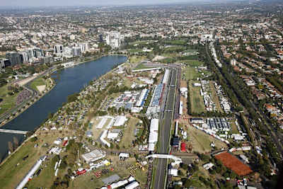 Blick in den Albert-Park von Melbourne