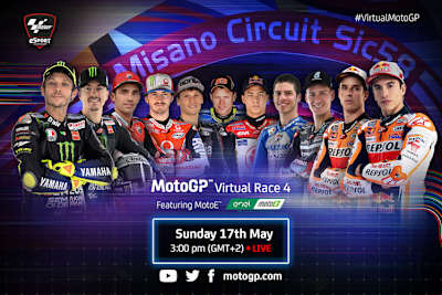 Valentino Rossi ist beim virtuellen GP in Misano in bester Gesellschaft