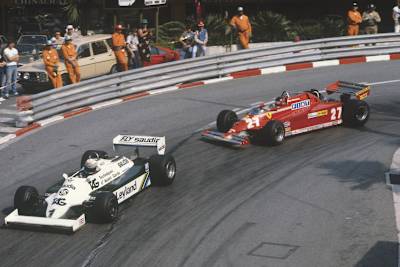 Alan Jones in Monaco 1981 vor Gilles Villeneuve im Ferrari