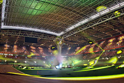 Die Lichtshow in Cardiff ist spektakulär