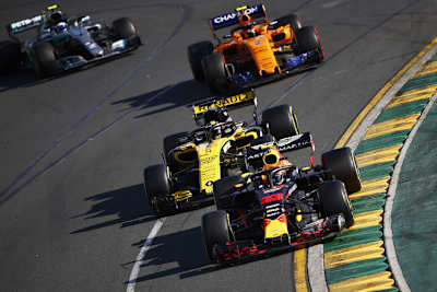 Nico Hülkenberg hinter Max Verstappen und vor Stoffel Vandoorne sowie Valtteri Bottas