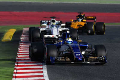 Marcus Ericsson, Felipe Massa und Nico Hülkenberg beim Barcelona-Test