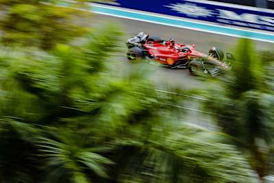 Charles Leclerc fehlte am Trainingsfreitag in Miami knapp eine Zehntelsekunde auf die Bestzeit von George Russell