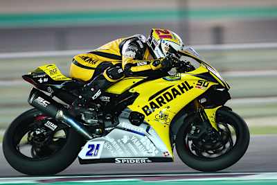 Prägnante Erscheinung: Die Bardahl-Yamaha von Randy Krummenacher