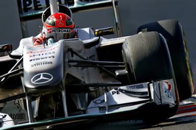 Schumi kann Kurven mit Pirellis besser ansteuern