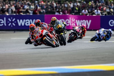 Marc Márquez vor Bagnaia und Marini