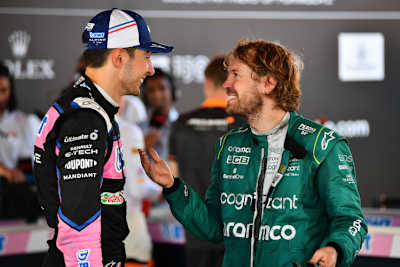 Esteban Ocon und Sebastian Vettel in Baku