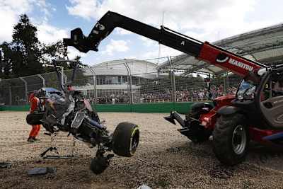 Das McLaren-Wrack nach dem Crash von Fernando Alonso in Australien 2016
