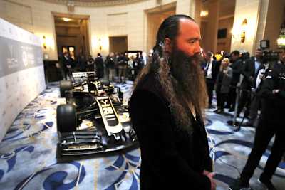 Rich-Energy-CEO William Storey bei der Haas-Präsentation Anfang 2019