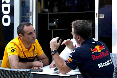 Renault-Teamchef Cyril Abiteboul mit Red Bull Racing-Teamchef Christian Horner