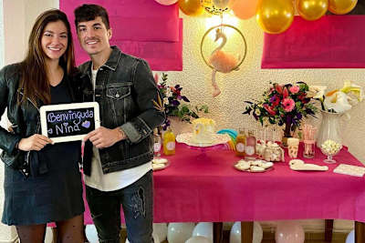 Das Ehepaar Viñales bei der Babyparty im April