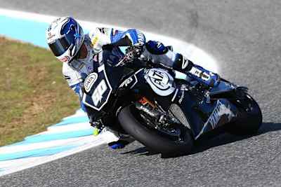 Sylvain Guintoli testet am heutigen Donnerstag als einziger Yamaha-Pilot