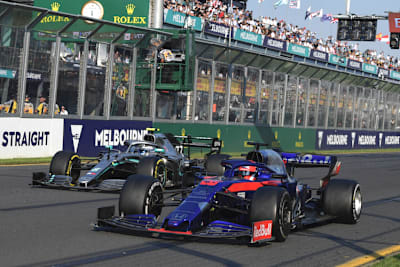 DRS mal offen, mal geschlossen: Bottas im Mercedes, Kvyat im Toro Rosso