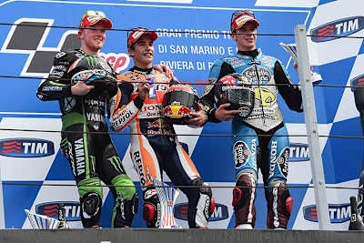 Misano-GP 2015: Bradley Smith, Marc Márquez und Scott Redding