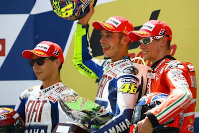 Starke Gegner: Lorenzo, Rossi, Stoner