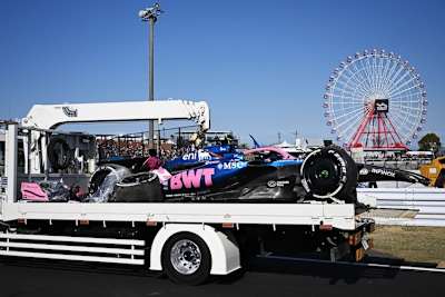 Jack Doohans Alpine-Renner wurde beim Crash stark beschädigt