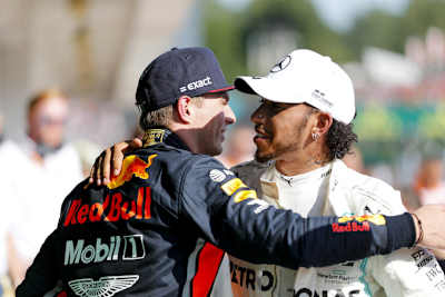 Max Verstappen und Lewis Hamilton
