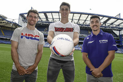 Cal Crutchlow, Kepa Arrizabalaga und Maverick Vinales (v.l.)