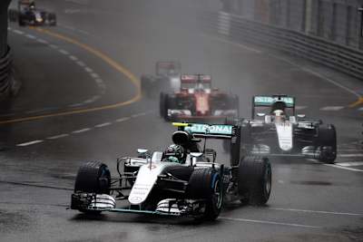 Nico Rosberg vor Lewis Hamilton und Sebastian Vettel in Monte Carlo