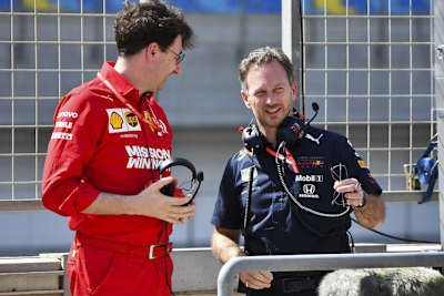 Mattia Binotto und Christian Horner, die Teamchefs von Ferrari und Red Bull Racing
