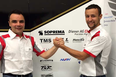 JiR-Teamchef Luca Montiron und Randy Krummenacher einigten sich auf Kalex-Material