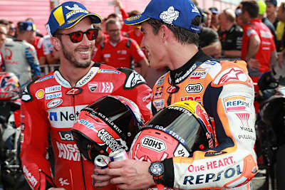 Andrea Dovizioso (li.) und Marc Márquez