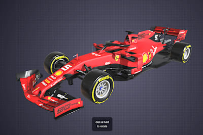 Der Ferrari als dreh- und wendbare Animation