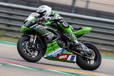 Philipp Öttl auf seinem Trainingsmotorrad in Aragon