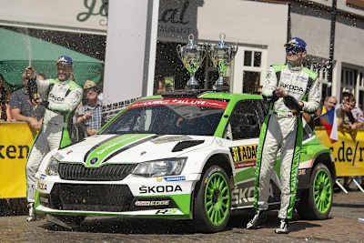 Die WRC2-Titelgewinner Pavel Dresler (li.) und Jan Kopecky