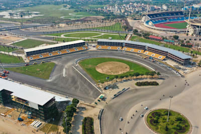 Blick auf die Rennstrecke in Hanoi