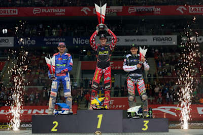 Das Podium in Warschau: Leon Madsen, Max Fricke und Fredrik Lindgren