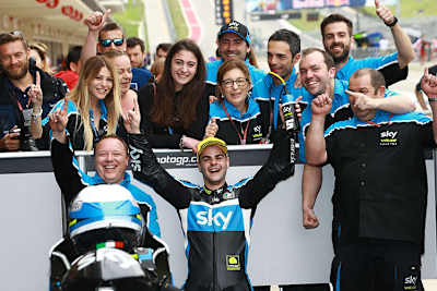 Romano Fenati feierte mit dem VR46-Team in Austin den Sieg