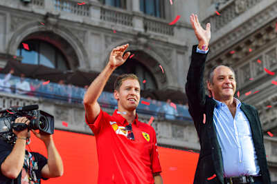 Sebastian Vettel und Gerhard Berger 2019 in Mailand