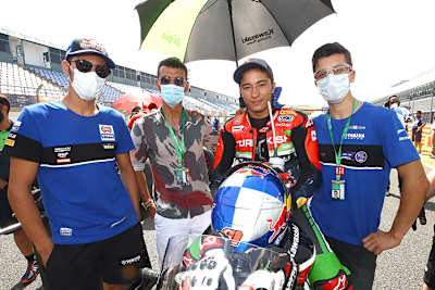 Toprak Razgatlioglu, Kenan Sofuoglu, Can Öncü und Bahattin Sofuoglu (v.l.)