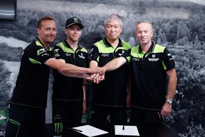 Antti Pyrhonen, Romain Febvre, Shigemi Tanaka und Steve Guttridge (v.l.)