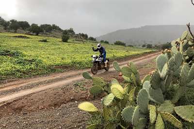 Mit der neuen BMW F 850 GS unter dunklen Wolken in Marokkos Süden