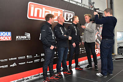 Rainer Kuhn, Jürgen Lingg und Stefan Keckeisen mit Interviewer Edgar Mielke