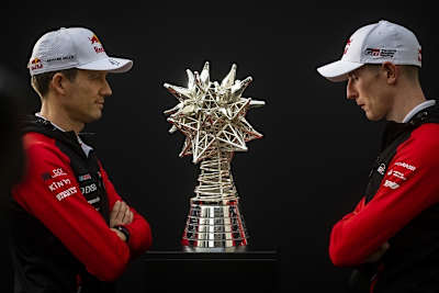 WRC trophy, Sebastien Ogier, Elfyn Evans