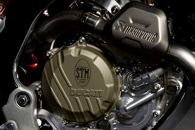 Der Motor der Ducati verfügt über desmodromische Ventilsteuerung