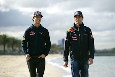 Daniel Ricciardo und Mark Webber in Australien. Damals fuhr Daniel noch für Toro Rosso, Webber für Red Bull Racing