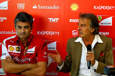 Pressekonferenz in Spanien: Montezemolo (rechts) redet, Mattiacci schweigt