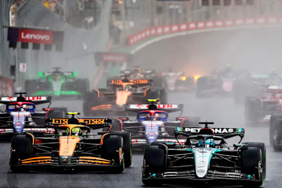 George Russell ging beim Start zum Brasilien-GP vor Lando Norris in Führung