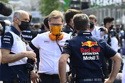Die Teamchefs Franz Tost, Andreas Seidl und Christian Horner
