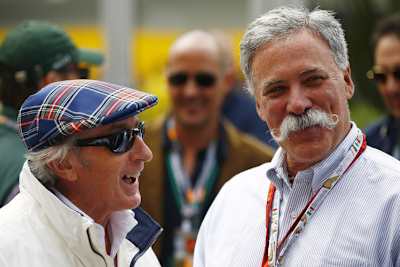 Vergangenheit und Zukunft der Formel 1: Sir Jackie Stewart mit Chase Carey