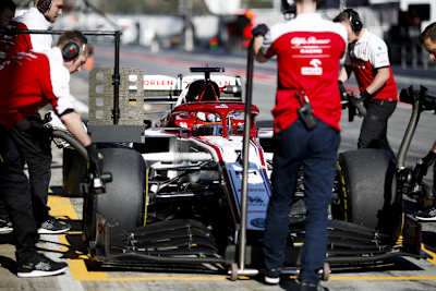 Die Jungs von Alfa Romeo Racing bei den Wintertests in Barcelona
