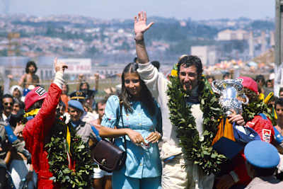 Carlos Pace nach dem Grand Prix von Brasilien 1975